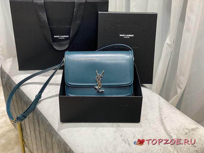 YSL SOLFERINO MEDIUM SATCHEL TURQUOISE GREEN 634305 SIZE 23x16x6 CM - 1