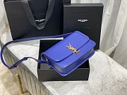 YSL SOLFERINO MEDIUM SATCHEL ELECTRIC BLUE 634305 SIZE 23x16x6 CM - 2