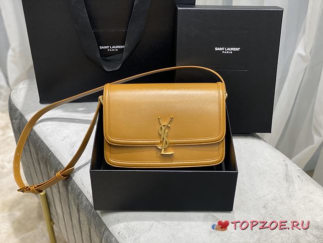 YSL SOLFERINO MEDIUM SATCHEL CARAMEL 634305 SIZE 23x16x6 CM - 1