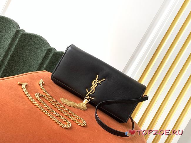 YSL KATE 99 WITH TASSEL BLACK LEATHER 604276 SIZE 26 x 13.5 x 4.5 CM - 1