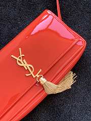 YSL KATE 99 WITH TASSEL RED PATENT LEATHER 604276 SIZE 26 x 13.5 x 4.5 CM - 6