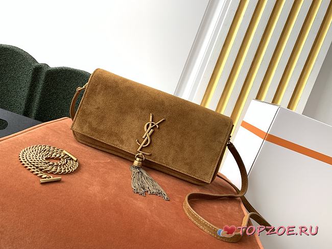 YSL KATE 99 WITH TASSEL CARAMEL SUEDE 604276 SIZE 26 x 13.5 x 4.5 CM - 1