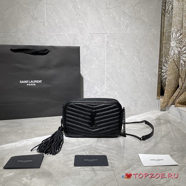 YSL LOU MINI CAMERA BAG BLACK 585040 SIZE 18×10×5 CM - 1