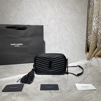 YSL LOU MINI CAMERA BAG BLACK 585040 SIZE 18×10×5 CM