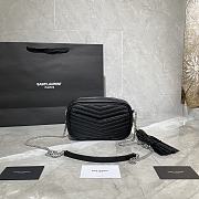 YSL LOU MINI CAMERA BAG BLACK & SILVER METAL 585040 SIZE 18×10×5 CM - 5
