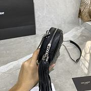 YSL LOU MINI CAMERA BAG BLACK & SILVER METAL 585040 SIZE 18×10×5 CM - 4