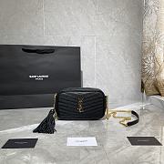 YSL LOU MINI CAMERA BAG BLACK & GOLD METAL 585040 SIZE 18×10×5 CM - 1