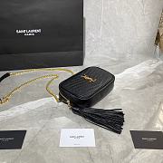 YSL LOU MINI CAMERA BAG BLACK & GOLD METAL 585040 SIZE 18×10×5 CM - 4