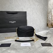 YSL LOU MINI CAMERA BAG BLACK & GOLD METAL 585040 SIZE 18×10×5 CM - 2