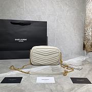 YSL LOU MINI CAMERA BAG WHITE & GOLD METAL 585040 SIZE 18×10×5 CM - 6
