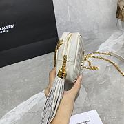 YSL LOU MINI CAMERA BAG WHITE & GOLD METAL 585040 SIZE 18×10×5 CM - 5