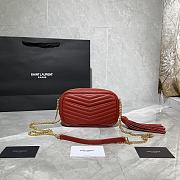 YSL LOU MINI CAMERA BAG RED & GOLD METAL 585040 SIZE 18×10×5 CM - 4