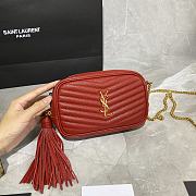 YSL LOU MINI CAMERA BAG RED & GOLD METAL 585040 SIZE 18×10×5 CM - 3