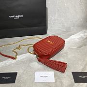 YSL LOU MINI CAMERA BAG RED & GOLD METAL 585040 SIZE 18×10×5 CM - 2