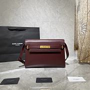YSL MANHATTAN BORDEAUX SMOOTH LEATHER 579271 SIZE 29x20.5x7 CM - 1
