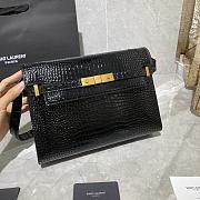 YSL MANHATTAN IN CROCODILE-EMBOSSED BLACK 579271 SIZE 29x20.5x7 CM - 5