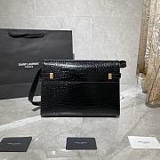 YSL MANHATTAN IN CROCODILE-EMBOSSED BLACK 579271 SIZE 29x20.5x7 CM - 4