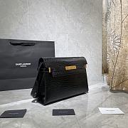 YSL MANHATTAN IN CROCODILE-EMBOSSED BLACK 579271 SIZE 29x20.5x7 CM - 6