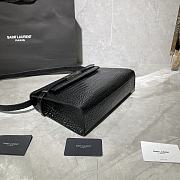 YSL MANHATTAN IN CROCODILE-EMBOSSED BLACK & SILVER METAL 579271 SIZE 29x20.5x7 CM - 6