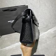 YSL MANHATTAN IN CROCODILE-EMBOSSED BLACK & SILVER METAL 579271 SIZE 29x20.5x7 CM - 2