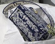 DIOR MEDIUM LADY D-LITE EMBROIDERED BAG BLUE M0565 SIZE 24 x 20 x 11 CM - 2