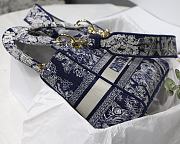 DIOR MEDIUM LADY D-LITE EMBROIDERED BAG BLUE M0565 SIZE 24 x 20 x 11 CM - 3