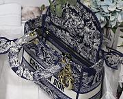 DIOR MEDIUM LADY D-LITE EMBROIDERED BAG BLUE M0565 SIZE 24 x 20 x 11 CM - 4