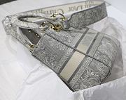DIOR MEDIUM LADY D-LITE EMBROIDERED BAG GRAY M0565 SIZE 24 x 20 x 11 CM - 3
