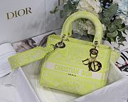 DIOR MEDIUM LADY D-LITE EMBROIDERED BAG LIME M0565 SIZE 24 x 20 x 11 CM - 1
