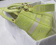 DIOR MEDIUM LADY D-LITE EMBROIDERED BAG LIME M0565 SIZE 24 x 20 x 11 CM - 3