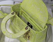 DIOR MEDIUM LADY D-LITE EMBROIDERED BAG LIME M0565 SIZE 24 x 20 x 11 CM - 6