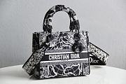 DIOR MEDIUM LADY D-LITE BLACK & WHITE M0565 SIZE 24 x 20 x 11  - 1