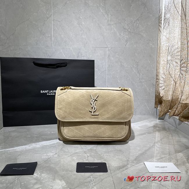 YSL NIKI MEDIUM IN SUEDE LEATHER BLACK 498894 SIZE 28 x 20 x 8 CM - 1