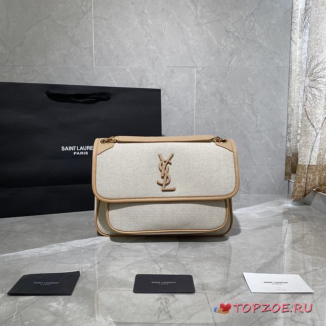 YSL NIKI MEDIUM IN LINING CANVAS & VINTAGE LEATHER 498894 SIZE 28 x 20.5 x 8.5 CM - 1