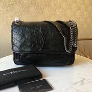 YSL NIKI MEDIUM IN CRINKLED VINTAGE LEATHER BLACK 498894 SIZE 28 x 20.5 x 8.5 CM - 1