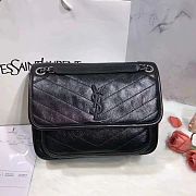 YSL NIKI MEDIUM IN CRINKLED VINTAGE LEATHER BLACK 498894 SIZE 28 x 20.5 x 8.5 CM - 5