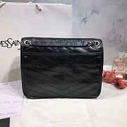 YSL NIKI MEDIUM IN CRINKLED VINTAGE LEATHER BLACK 498894 SIZE 28 x 20.5 x 8.5 CM - 4