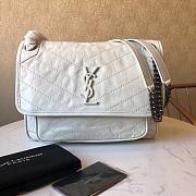 YSL NIKI MEDIUM IN CRINKLED VINTAGE LEATHER WHITE 498894 SIZE 28 x 20.5 x 8.5 CM - 1