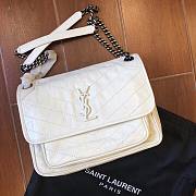 YSL NIKI MEDIUM IN CRINKLED VINTAGE LEATHER WHITE 498894 SIZE 28 x 20.5 x 8.5 CM - 6