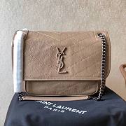 YSL NIKI MEDIUM IN CRINKLED VINTAGE LEATHER BEIGE 498894 SIZE 28 x 20.5 x 8.5 CM - 1