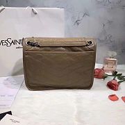 YSL NIKI MEDIUM IN CRINKLED VINTAGE LEATHER BEIGE 498894 SIZE 28 x 20.5 x 8.5 CM - 2