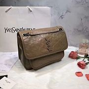 YSL NIKI MEDIUM IN CRINKLED VINTAGE LEATHER BEIGE 498894 SIZE 28 x 20.5 x 8.5 CM - 6