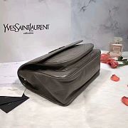 YSL NIKI MEDIUM IN CRINKLED VINTAGE LEATHER GRAY 498894 SIZE 28 x 20.5 x 8.5 CM - 3