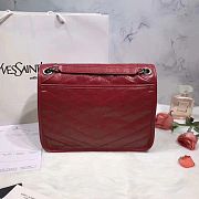 YSL NIKI MEDIUM IN CRINKLED VINTAGE LEATHER RED 498894 SIZE 28 x 20.5 x 8.5 CM - 4