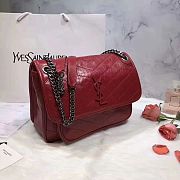 YSL NIKI MEDIUM IN CRINKLED VINTAGE LEATHER RED 498894 SIZE 28 x 20.5 x 8.5 CM - 5