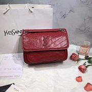 YSL NIKI MEDIUM IN CRINKLED VINTAGE LEATHER RED 498894 SIZE 28 x 20.5 x 8.5 CM - 6
