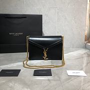 YSL CASSANDRA MONOGRAM CLASP BAG BLACK LEATHER 532750 SIZE 22 CM - 1