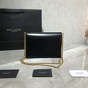 YSL CASSANDRA MONOGRAM CLASP BAG BLACK LEATHER 532750 SIZE 22 CM - 4