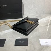 YSL CASSANDRA MONOGRAM CLASP BAG BLACK LEATHER 532750 SIZE 22 CM - 2