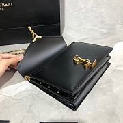 YSL CASSANDRA MONOGRAM CLASP BAG BLACK LEATHER 532750 SIZE 22 CM - 5